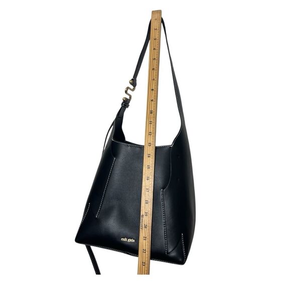Cult Gaia Simona Mini Shoulder Bag Black Leather Structured Modern Sculptural - Picture 15 of 16